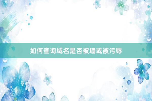 如何查询域名是否被墙或被污辱